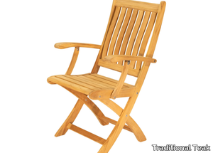 VICTORIA - Folding teak garden chair with armrests _ Traditional Teak