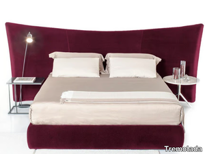 JANIS - Velvet double bed with high headboard _ Tremolada