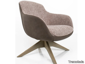 MILEY - Swivel trestle-based armchair with armrests _ Tremolada