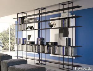 SQUARE - Freestanding open metal bookcase _ Tremolada