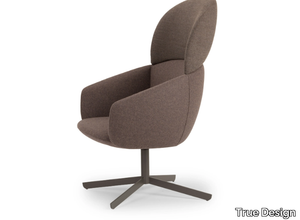 NOT LOUNGE - Fabric armchair with 4-spoke base high-back _ True Design