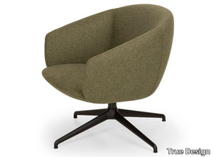 NOT LOUNGE - Swivel trestle-based fabric easy chair _ True Design