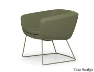 ARCA LOUNGE - Sled base upholstered easy chair with armrests _ True Design