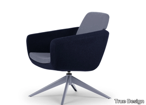 ARCA LOUNGE - Trestle-based fabric easy chair with armrests _ True Design