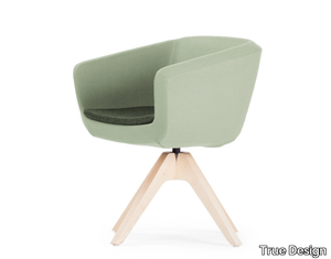 ARCA SMALL - Swivel upholstered chair with armrests _ True Design