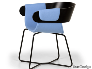 KAY - Chair in fabric and wood with open back _ True Design