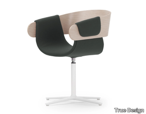 KAY - Swivel with 4-spoke base chair with armrests _ True Design