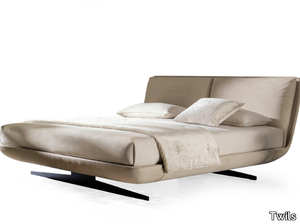 BIGGIE - Leather double bed with upholstered headboard _ Twils