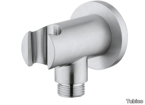 VOLGA - Stainless steel handshower holder with wall supply elbow _ Tubico