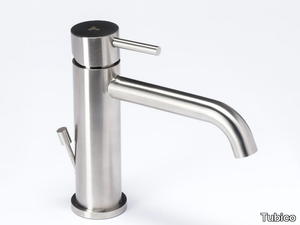 NILO - Countertop stainless steel washbasin mixer with automatic pop-up waste _ Tubico