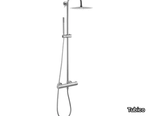 NILO - Wall-mounted thermostatic stainless steel shower panel with hand shower _ Tubico