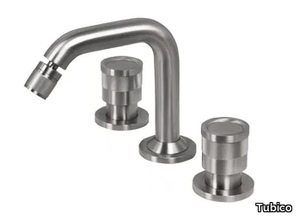 VOLGA - 3 hole stainless steel bidet tap with swivel spout _ Tubico