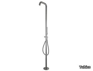 WELLNESS FLOWS - Floor standing stainless steel shower panel with diverter with hand shower _ Tubico