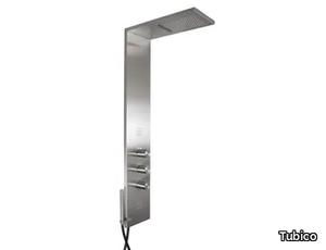 WELLNESS FLOWS - Thermostatic stainless steel shower panel with diverter _ Tubico