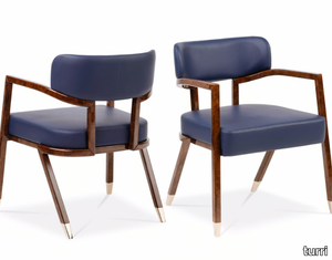 MADISON - Upholstered leather chair with armrests _ Turri