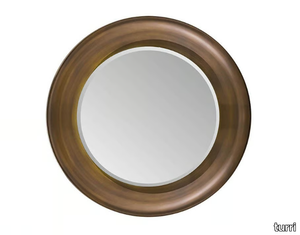 MELTING LIGHT - Round framed wooden mirror _ Turri