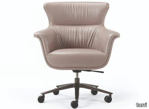 BLUES - Leather executive chair with 5-spoke base with armrests _ Turri