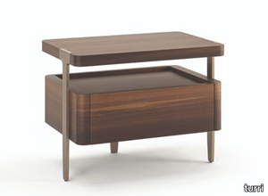 DOMUS - Rectangular wooden bedside table with drawers _ Turri