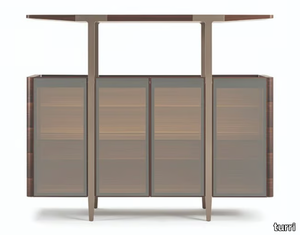 DOMUS - Wood and glass highboard with doors _ Turri