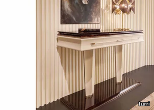 NOIR - Rectangular leather console table _ Turri