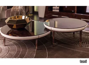 NOIR - Round low marble bistro side table _ Turri