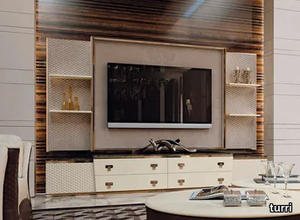 VOGUE - Leather TV cabinet with drawers _ Turri