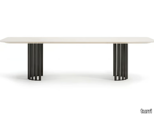 ROMA - Rectangular marble and metal table _ Turri