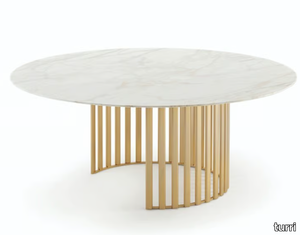 ROMA - Round marble and metal table _ Turri