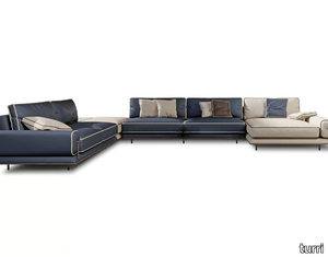 BLUES - Corner modular leather sofa _ Turri