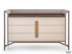 VINE - Leather chest of drawers with integrated handles _ Turri