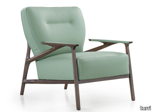 VINE - Leather easy chair with armrests _ Turri