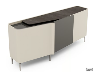 ZENIT - Sideboard with hinged door covered in leather _ Turri