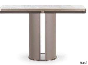 ZERO - Rectangular marble and leather console table _ Turri