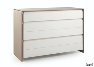 ZERO - Leather chest of drawers with integrated handles _ Turri