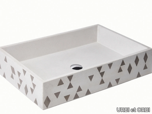 TRACCIA - Countertop rectangular concrete washbasin _ URBI et ORBI