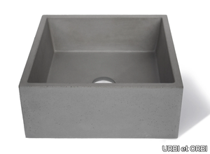 IMMISSIO 40 - Countertop square Concrete and cement-Based materials washbasin _ URBI et ORBI