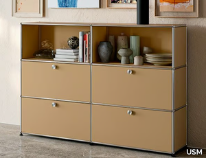 USM HALLER - Modular steel highboard with flap doors _ USM