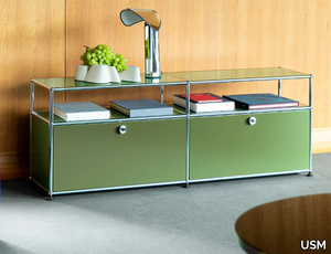 USM HALLER - Modular metal sideboard with flap doors _ USM