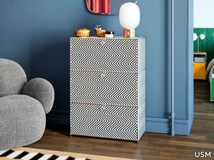 ZIGZAG - Modular metal highboard with flap doors _ USM