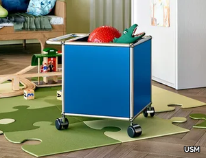 USM HALLER - Steel toy storage box with castors _ USM