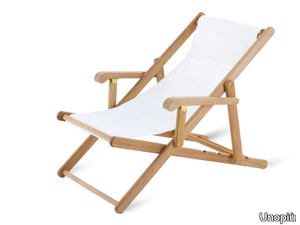 CHELSEA - Folding deck chair with teak and cotton armrests _ Unopiù