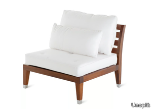 C'EST LA VIE - Garden armchair in mahogany and acrylic fabric _ Unopiù