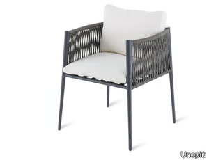 LUCE - Aluminium garden chair with armrests _ Unopiù