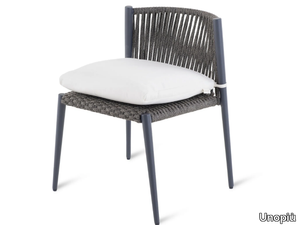 LUCE - Stackable chair in aluminum and polyolefin rope _ Unopiù