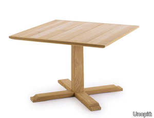 SYNTHESIS - Square teak table with 4-star base _ Unopiù