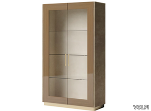 AUGUSTA - Wood and glass display cabinet with integrated lighting _ VOLPI