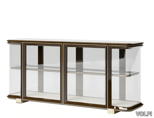 GRACE - Wood and glass sideboard with integrated lighting _ VOLPI