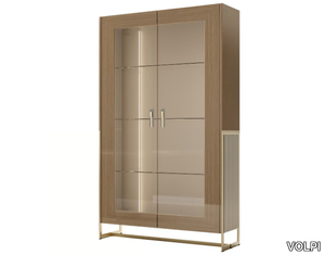 MAVIS - Wood and glass display cabinet with integrated lighting _ VOLPI