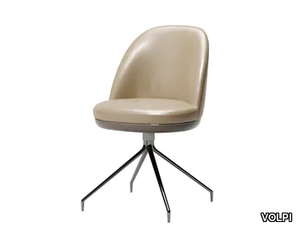 SABRINA - Swivel trestle-based leather chair _ VOLPI