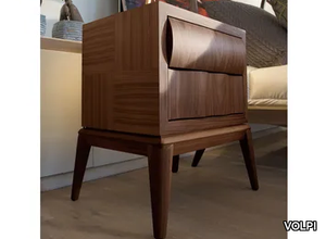 CONTEMPORARY LIVING - Rectangular wooden bedside table with drawers _ VOLPI